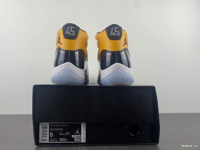 Jordan Air black and 11 yellow 0716